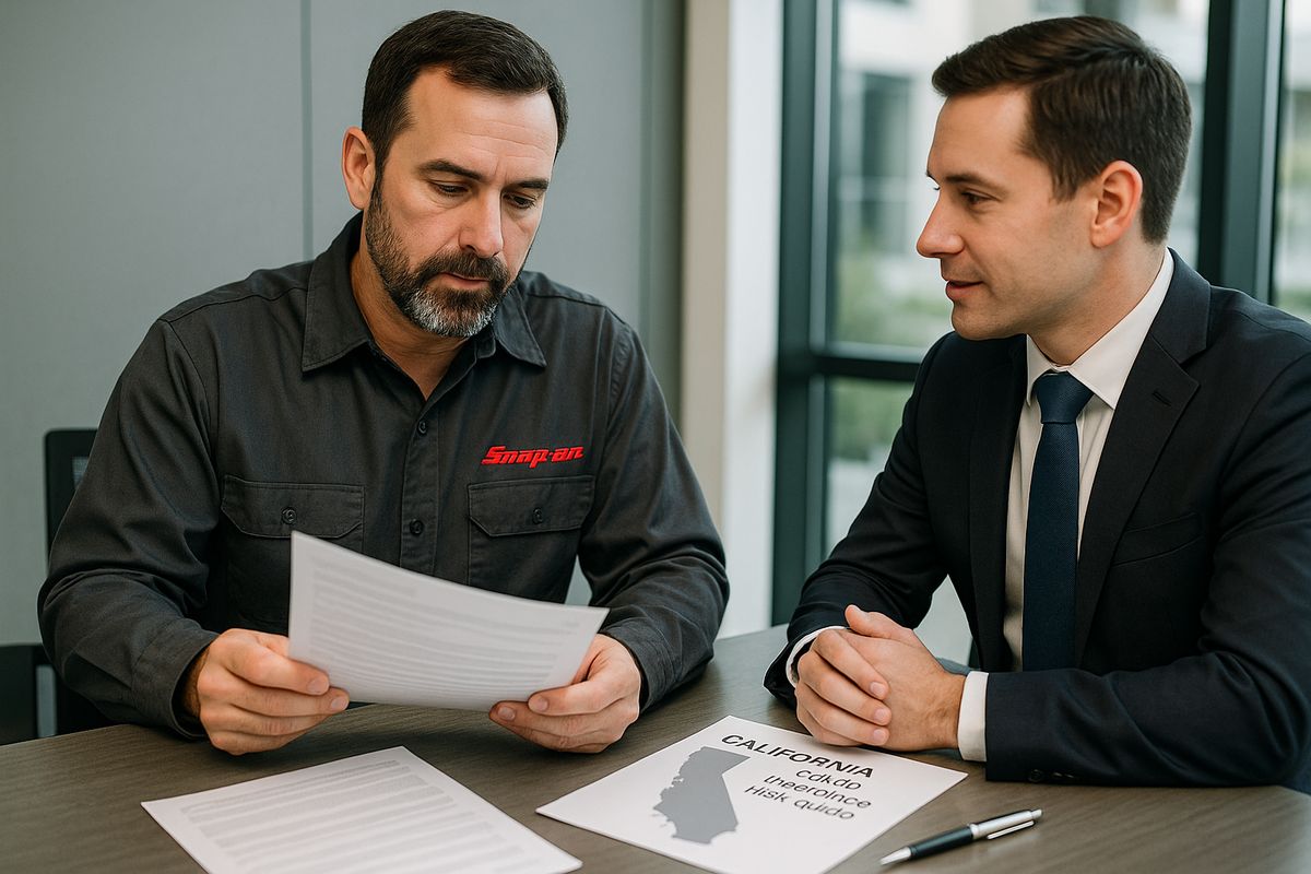 California Snap-on Tools Dealer Insurance Risk Guide - Routeway360